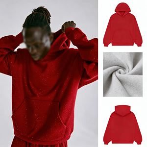 Comfort Cotton Full Rhinestone Hoodies-Diseñador personalizado Gráfico Peso pesado Streetwear Sudadera, Elegante Puff Print Pullover - Product Image 1