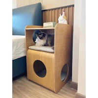 Table de chevet rectangulaire en bois massif pour chat, avec fermeture auto-agrippante, pour toutes les saisons, mobilier d'intérieur pour animaux de compagnie, CN Humans Pets