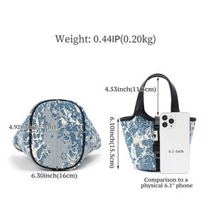 Nouveau mini sac à main en denim petit fourre-tout rétro pour femmes sac de luxe pour téléphone - Product Image 4