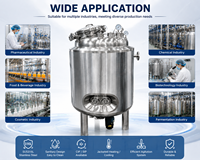 Cuve de mélange en acier inoxydable SUS316L de 500 L, cuve de process agitée, équipement de mélange sanitaire