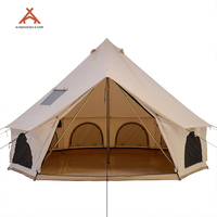 Tente de réception de luxe Kawagebo Kamp (KK) 16,4' en forme de yurt avec cheminée, en coton, pour glamping et pique-nique
