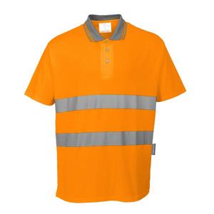 PORTWEST - S171ORRXS Polo coton confortable orange haute visibilité-EAN 5036108285068 HI-VIS WORKWEAR - Product Image 1