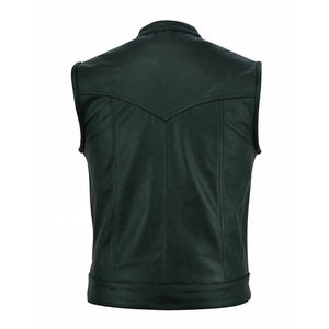 Genuine <b>Leather</b> Formal Vest Button Front V-Neck <b>Waistcoat</b> Adjustable Back Buckle Strap Custom OEM Wholesale - Product Image 2