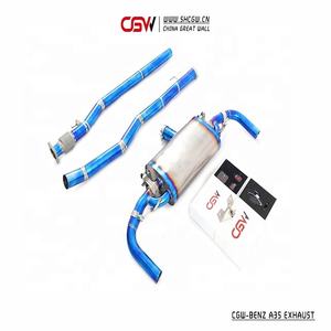 كاتم صوت العادم عالي الأداء من التيتانيوم CGW, كاتم صوت العادم عالي الأداء من التيتانيوم كاتم الصوت مع صمام وأطراف من ألياف الكربون مزورة لبنز Mercedes CLA35 - Product Image 3