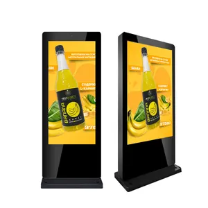 Green Touch 75 inch vertical Digital Signage Kiosk IP 55 waterproof stand totem outdoor Advertising lcd display