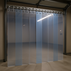 Rideau à lanières en PVC transparent 84 po x 36 po x 0,08 po, 6 pièces, bandes isolantes thermiques en plastique pour portes de garage - Product Image 2