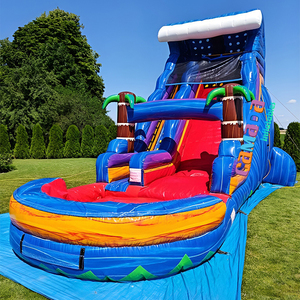 <span class=keywords><strong>Alquiler</strong></span> para Fiestas: Tobogán Acuático Inflable de PVC con Diseño de Palmera de 18 Pies de Altura, <span class=keywords><strong>Casa</strong></span> de Brinco Comercial con Tobogán Acuático y Piscina para Fiestas de <span class=keywords><strong>Verano</strong></span> - Product Image 1