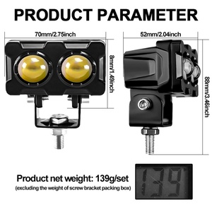 Faro Delantero de Doble Lente con Luz Láser de 50w, Iluminación Blanca y Amarilla, Luces Antiniebla LED para Motocicleta, Faros LED para Autos, Luz LED de 12v para Coche - Product Image 6