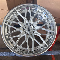 Juego de 2 Ruedas Forjadas con Acabado Pulido y Cepillado, 5x120, 5x112, 5x114.3, 18, 19, 20, 21, 22 Pulgadas, para Autos de Carreras