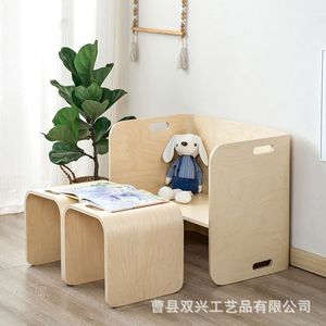 Ensemble table et chaise Montessori en bois pour bébés, tout-petits, maternelle, usage domestique, éducatif, durable - Product Image 2
