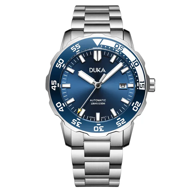 DUKA Watch Men Automatic Mechanical Wristwatch Luxury Steel Diver NH35 Men Watch 120 Ceramic Bezel Watches for Men montre homme