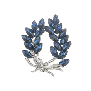 Broche de Planta de Cristal con Engaste de Garra de Aleación de Zinc, Morado y Azul, Accesorio de Moda para Fiesta de Mujer - Product Image 4