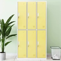 Armoire de rangement en acier verrouillable avec serrure à clé, armoire à dossiers à 6 portes pour la maison, le bureau, la salle de bain, usage commercial