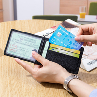 Dompet Kulit Ultratipis Pria dan Wanita, Dompet Pemblokir RFID Penutup Kartu Kredit Kulit Sederhana Pemegang Kartu Berkualitas Tinggi