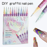 Nouveauté Stylo Gel pour Dessin Graffiti Peinture Florale Marque Privée Ensemble de Stylos Gel pour Vernis à Ongles en Gros