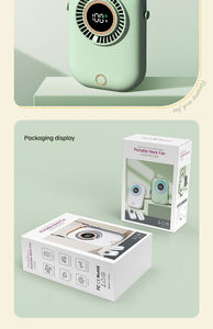 Mini ventilateur personnel rechargeable avec <span class=keywords><strong>5</strong></span> vitesses de vent, lumière d'ambiance <span class=keywords><strong>color</strong></span>ée et affichage de la puissance - Product Image 4