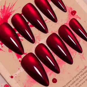 30 pièces/boîte oeil de chat rouge couleur unie <span class=keywords><strong>Halloween</strong></span> <span class=keywords><strong>faux</strong></span> <span class=keywords><strong>ongles</strong></span> pointe givrée presse sur les <span class=keywords><strong>ongles</strong></span> couverture brillante <span class=keywords><strong>faux</strong></span> <span class=keywords><strong>ongles</strong></span> artificiels - Product Image 4