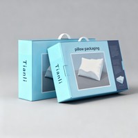 Boîte en carton ondulé avec poignée pour l'emballage de coussins, impression numérique couleur, vente en gros, boîte d'expédition pour coussin avec poignée