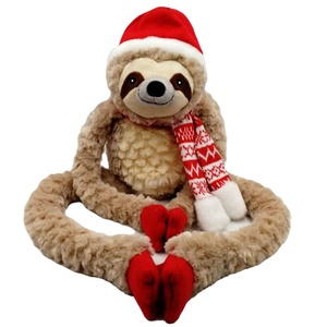 Regalos de Navidad personalizados de fábrica de alta calidad buen diseño de peluche suave lindo perezoso con sombrero y bufanda - Product Image 2