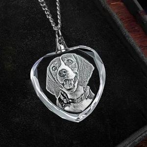 Collar de Cristal Personalizado con Foto K9 al por Mayor, Collar de Cristal en Blanco Barato para Regalo de Boda y Día de San Valentín con Tema 'Amor' en Caja de Regalo - Product Image 4