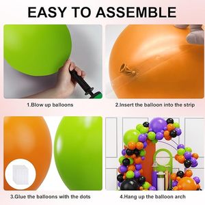 Lots <span class=keywords><strong>de</strong></span> ballons d'Halloween en gros, 134 pièces, <span class=keywords><strong>noir</strong></span>, orange, violet, vert, version brillante, ballons en latex gonflables à l'hélium/à l'air, anniversaire - Product Image 6
