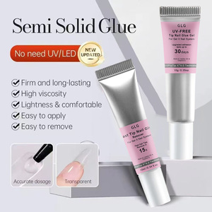 Kit de colle semi-solide pour ongles et dissolvant, adhésif à séchage rapide sans UV pour faux ongles, manucure, vente en gros - Product Image 1