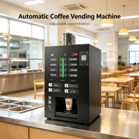 Distributeur automatique de café fraîchement moulu en libre-service pour bureau, centre commercial, aéroport, hôtel, Quick Cup, 3 réservoirs de poudre, paiement par pièces