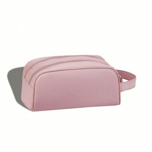 Pu Leather Pillow Bag Cosmetics and Toiletries <b>Storage</b> Bag Large Capacity Partition <b>Storage</b> <b>Makeup</b> Bag - Product Image 2