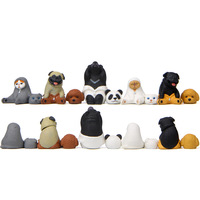 Figurines de costumes d'animaux mignons en PVC, modèles de collection avec ours et chat pour la décoration de la maison, du bureau et du jardin féerique