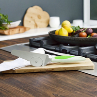 UJ-KT527 Spatule à pizza en acier inoxydable avec poignée en forme de feuille et coupe-pizza