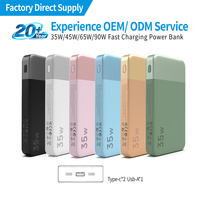 2026 DIY Personalizado 35W 45W 65W 90W 10000mAh 20000mAh Batería Externa Portátil de Alta Capacidad con Pantalla LED para Teléfono
