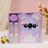 Vente en gros de cahier en peluche cœur de fille ours mignon de haut niveau d'apparence pour les planificateurs scolaires ensemble de cahiers universel