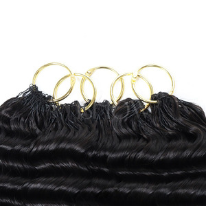 Extension per <span class=keywords><strong>capelli</strong></span> all'ingrosso con piume, a doppia trama, all'uncinetto, 100% <span class=keywords><strong>capelli</strong></span> umani vergini, pre-stirati, ricci profondi, per trecce Boho - Product Image 6