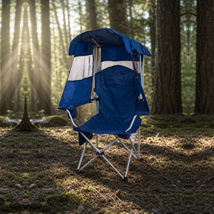 Meubles d'extérieur : Chaise <span class=keywords><strong>de</strong></span> camping pliante et inclinable, réglable, chauffante, portable, avec rideau latéral en maille et auvent supérieur en Oxford 600D pour la pêche - Product Image 1