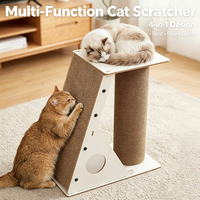 Griffoir mural moderne en carton écologique durable en forme de L à 2 niveaux pour chats