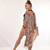 Robe Kimono Élégante Une Pièce pour Vacances à Hawaï, Grande Taille Femme, Tenue de Plage Brésilienne, Maillot de Bain Bohème Imprimé Extensible Séchage Rapide