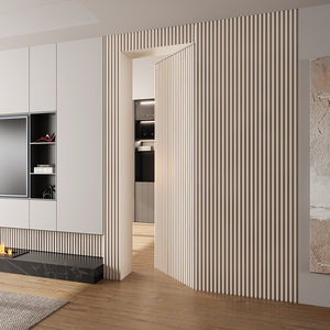 Thiết kế mới nhất di chuyển tích hợp bảng tường rãnh tường ốp nội thất <span class=keywords><strong>WPC</strong></span> bảng Tường Phòng Ngủ cửa ẩn khung cửa - Product Image 3