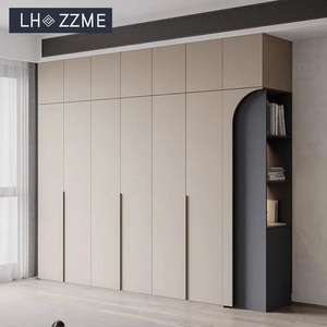 <strong>Wooden</strong> L-Shaped Corner Bedroom <strong>Wardrobe</strong> with LED Light Glass Doors Modern Italian Design Wall Mount Hotel Use 5-Year Warranty - Product Image 2