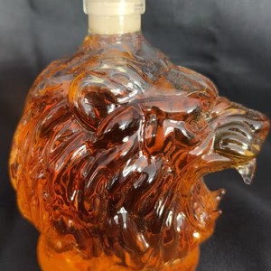Bouteille en verre créative de 320 ml en forme de tête de lion, bouteille vide scellée pour liqueur, whisky, vodka - Product Image 5