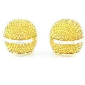 New Replacement Gold Plated Mesh Ball Head Mesh Wired Microphone Grille for SM58 BETA58
