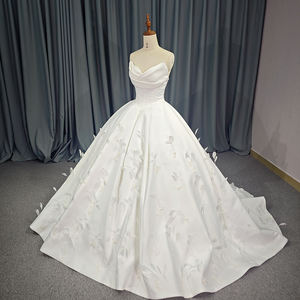 Jancember 1205 magnifique plume sans manches robe de bal robes de mariée pour femmes - Product Image 3