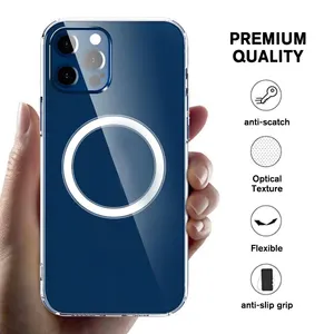 Tpu Pc Wireless Charging Clear Phone Case For IPhone 16 Back Cover Shockproof Magnetic Phone Case For IPhone 12 13 14 15 16 Pro