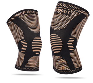 Genouillère de sport en cuivre avec stabilisateurs latéraux, coussinets de gel rotuliens et manchon de compression - Product Image 2