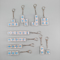 Wholesale Clear Transparent Plastic Mechanical Switch Fidget Keychain Blue Shaft No Keycap Decompression Stress Relief Clicker