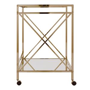 Carro de barra de vidrio de metal de 2 niveles de alta calidad para muebles de hoteles de oficina en casa - Product Image 4