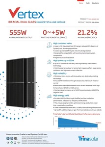 Módulos solares de panel fotovoltaico de vidrio dual bifacial 110 diseño monocristalino 535W 540W 545W 550W 555W Trinasolar de doble vidrio - Product Image 3