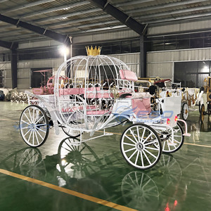 Carruaje de Caballos Eléctrico Moderno Personalizado de Acero Hueco con Diseño de Calabaza, Equipo de Servicio para Bodas Estilo Cenicienta, Blanco, para 4-6 Personas, de Alta Resistencia - Product Image 6