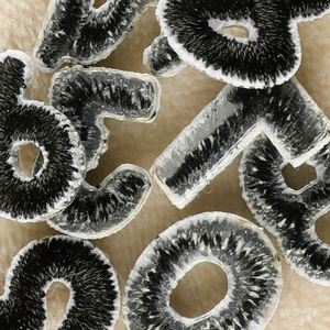 Stock New Iron on Backing Embroidery 1.3cm Mini <b>Black</b> Number Patch Number Patch - Product Image 2