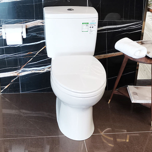 Aquacubic Classic <span class=keywords><strong>Toilette</strong></span> 2 pièces allongée universelle en céramique blanche (siège inclus) - Product Image 5