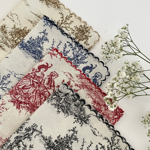 Serviettes carrées en coton pur indien brodées à la main, écologiques, réutilisables, durables, couleur personnalisée, style moderne, lin - Product Image 1